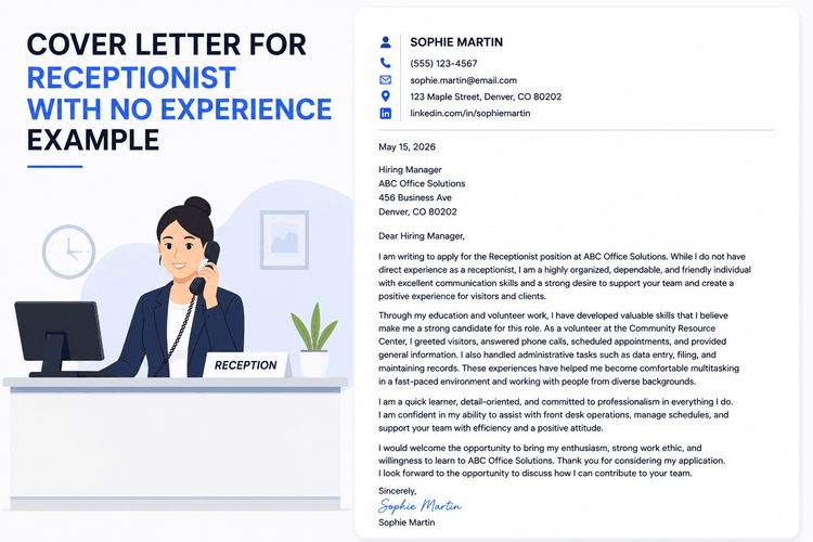 Cover Letter for Receptionist With No Experience Examples